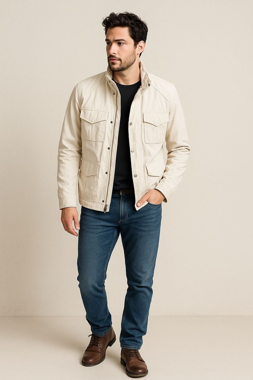 Joseph Homme Khaki Cargo Jacket – Made in Italy – Size 52